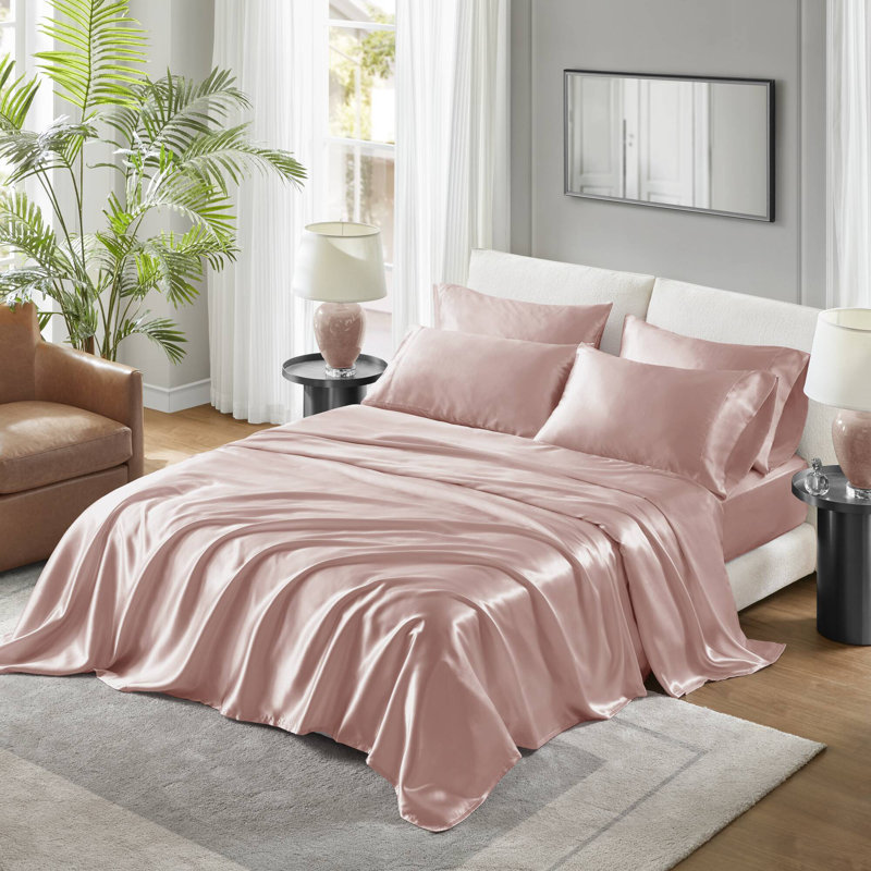 Navy Satin Standard/Queen Pillowcase Set
