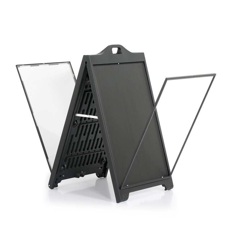 Black Double-Sided Folding Sandwich Board with Protective Cover