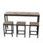 Table de salle à manger de cuisine moderne, table de pub, ensemble de table de salle à manger longue avec 3 tabourets, assemblage facile, brun gris-903646984
