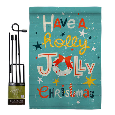 Ensemble de drapeaux 18,5 po x 13,5 po Holly Jolly