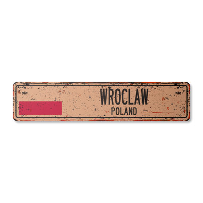 Plaque de rue Wroclaw Aluminium 4 po x 18 po