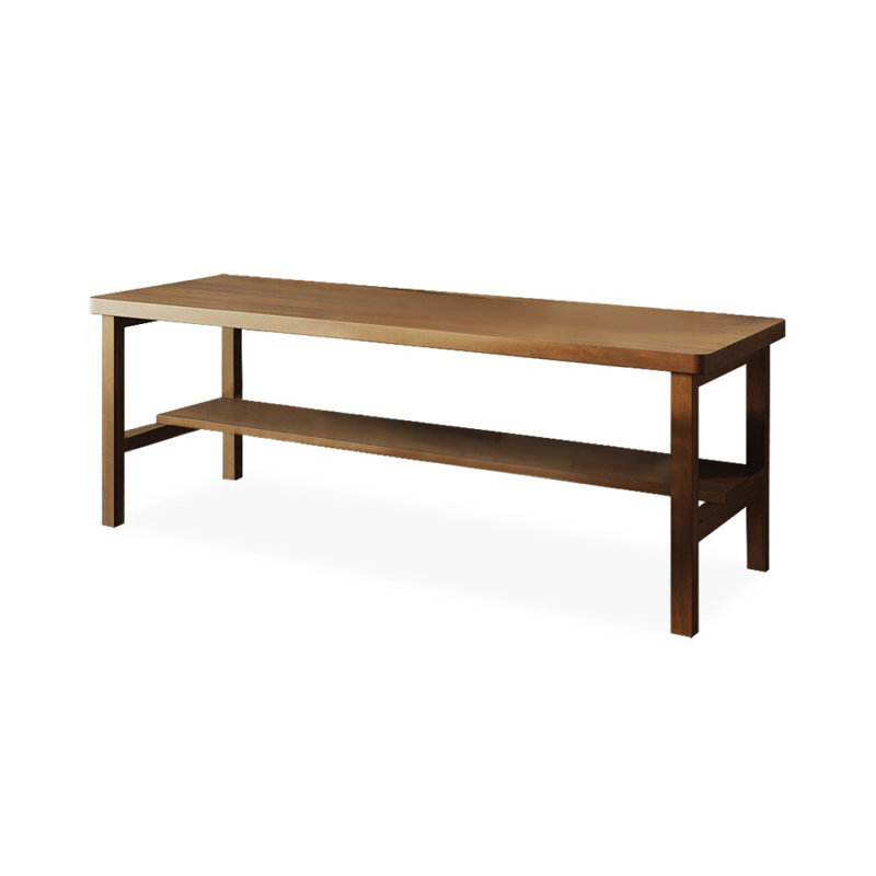 Solid wood double desk with double-layer storage, 29.53" H x 86.61" W x 27.56" D