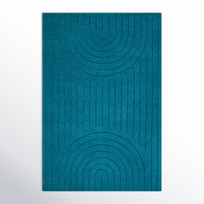 Quintessa Handmade Wool Blue Rug