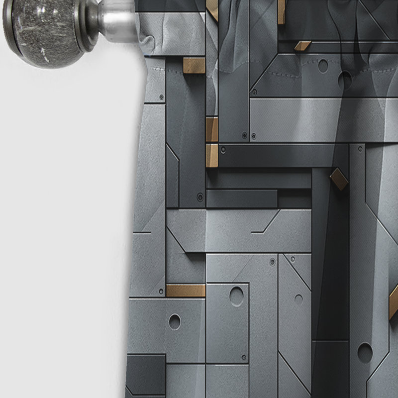 Rideau à motif géométrique occultant Industrial, L 52 po x L 108 po