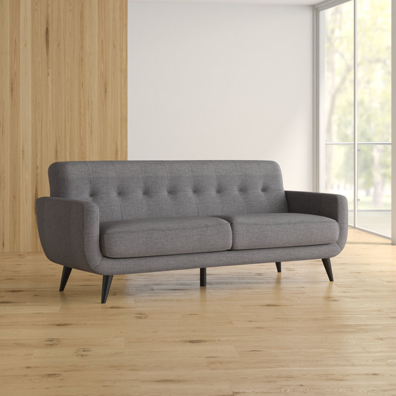 Higbee Upholstered 84'' Sofa, Charcoal Linen