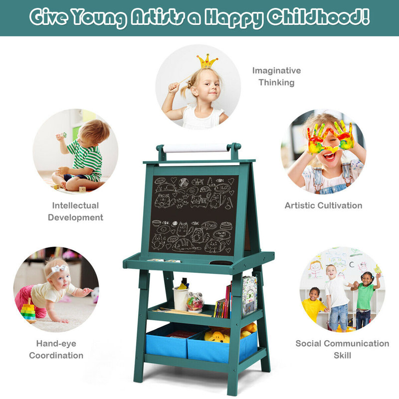 Effingham Isabelle & Max Wood H-Frame Easel, Green