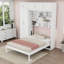 Grand lit escamotable mural en bois avec tiroirs, armoire supérieure, armoire et tablettes-2124546083