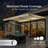 Semi-Cassette Patio Awning with LED Lights - Moroccan Collection -54833124-54833136