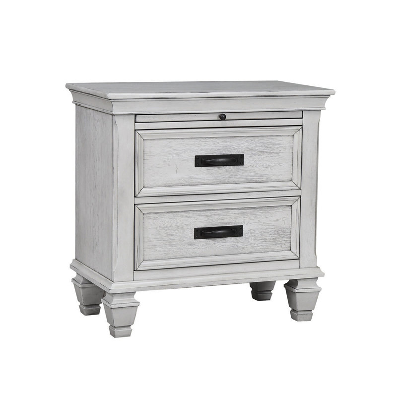 Table de chevet en MDF avec 2 tiroirs