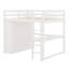 Lit mezzanine en bois avec garde-robe intégré, bureau, tablettes de rangement et tiroirs-1120354335