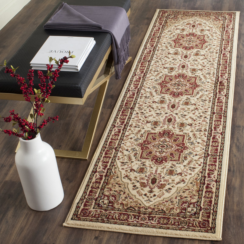 Tapis oriental ivoire / rouge Klose, Tapis de couloir 2 pi 3 po x 8 pi