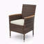 Chaise de patio 4 pièces en rotin brun toutes saisons-2020605582