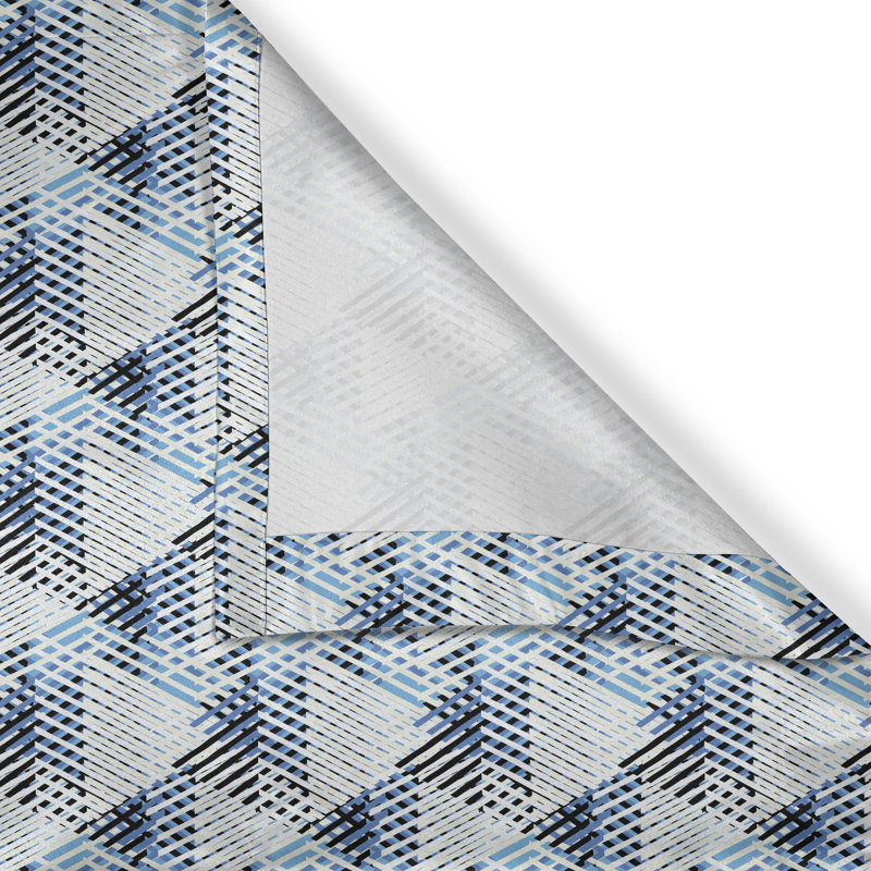 Rideau à œillets 2 panneaux East Urban Home, 50 po, bleu crème / bleu pâle, L 50 po x L 108 po