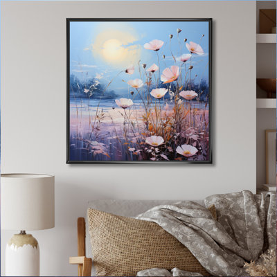 «Meadow Ethereal Meadowscape Pointillism II - Landscape», reproduction d'art sur toile