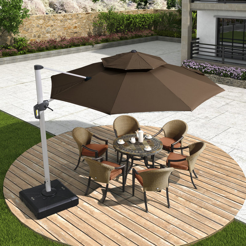 Zander 304cm Cantilever Parasol, Coffee