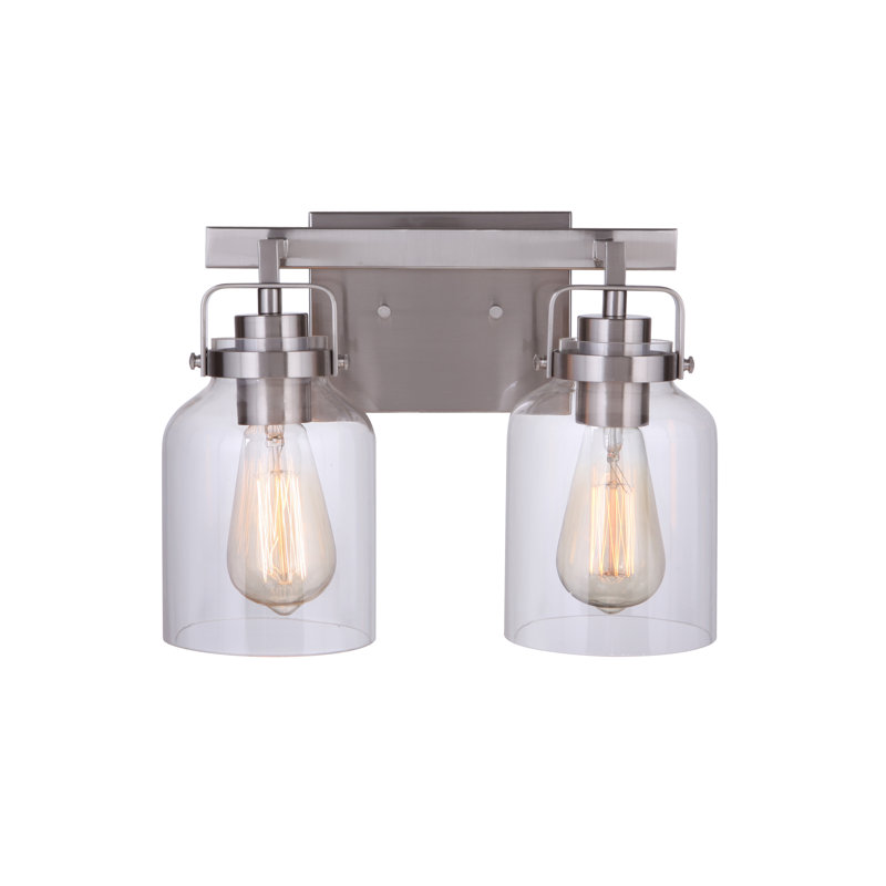 Éclairage pour salle de bain 2 lumières Barreras, Nickel poli brossé