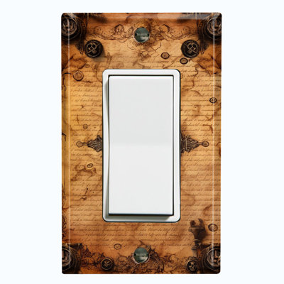 Ship Travel Badge Letter Biege Nautical Themed 1 - Gang Rocker Standard Wall Plate