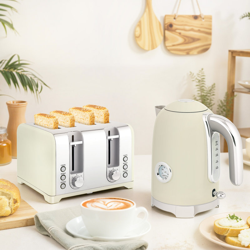 Kettle and Toaster Set, Grey/Silver
