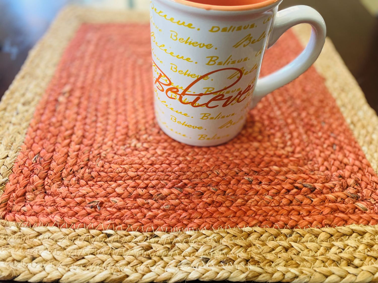 Retangle Rattan Rug RGT Rugs Hendel Jute/Rattan Geometric Rectangle Placemat - Wayfair Canada
