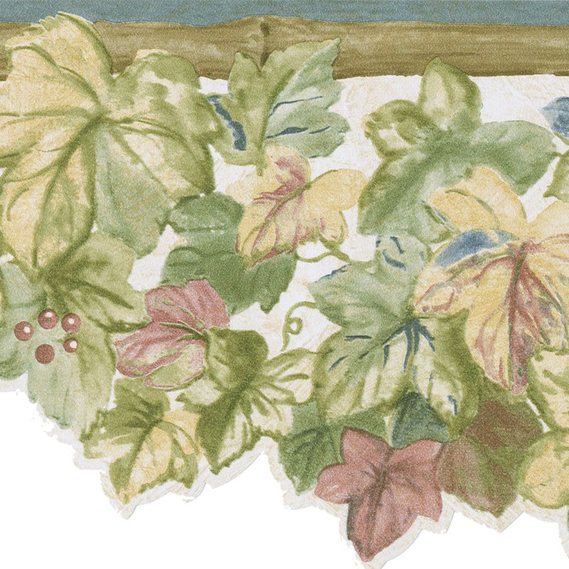 Bordure de papier peint L 15 pi x l 6,75 po Ivy Leaves Berries
