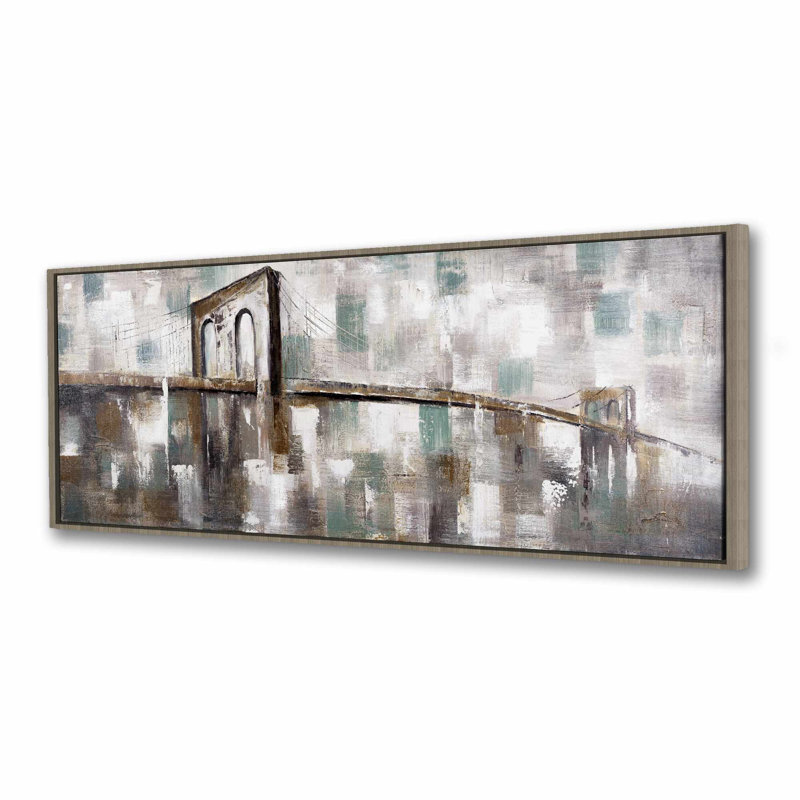 Peinture abstraite pont tacheté | Art industriel sur toile, H 21,25 po x l 61,25 po