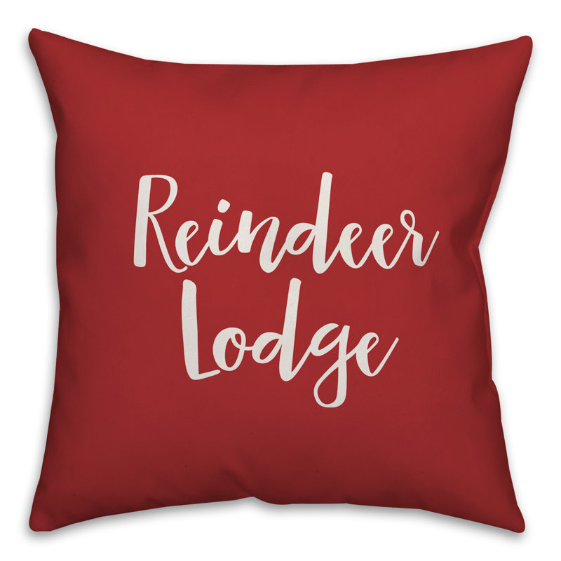  Coussin Reindeer Lodge, Rouge, Housse de coussin