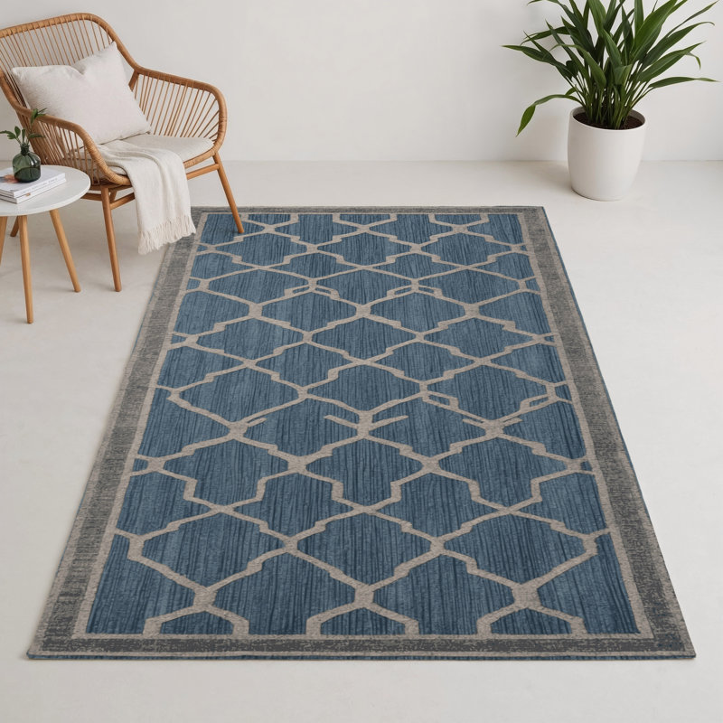 Tapis gris intérieur et extérieur Trellis, Rectangle 5 pi x 7 pi
