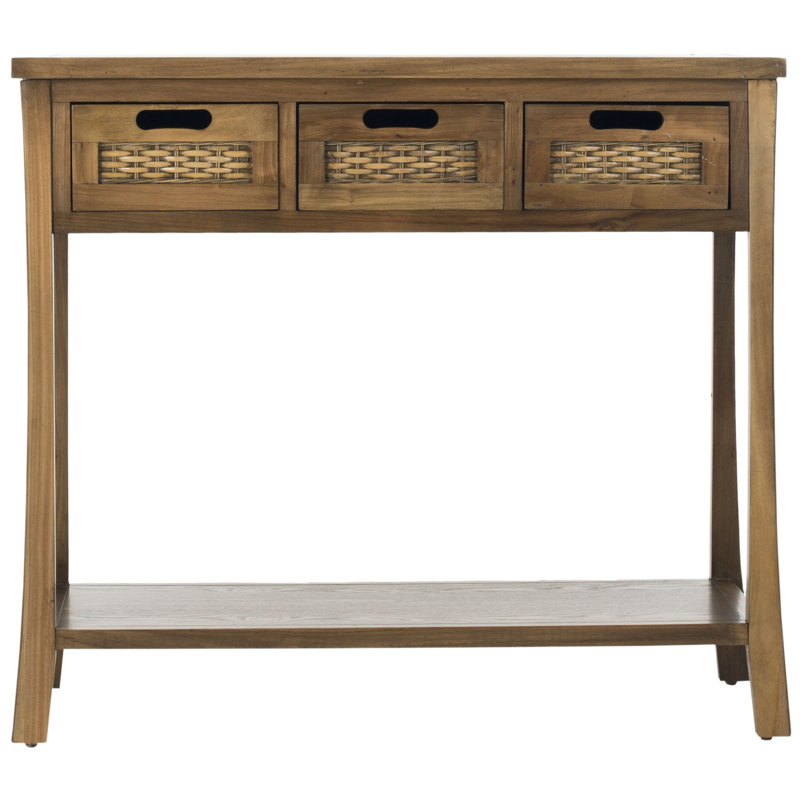 Maura 219.35cm Solid Wood Console Table, Oak