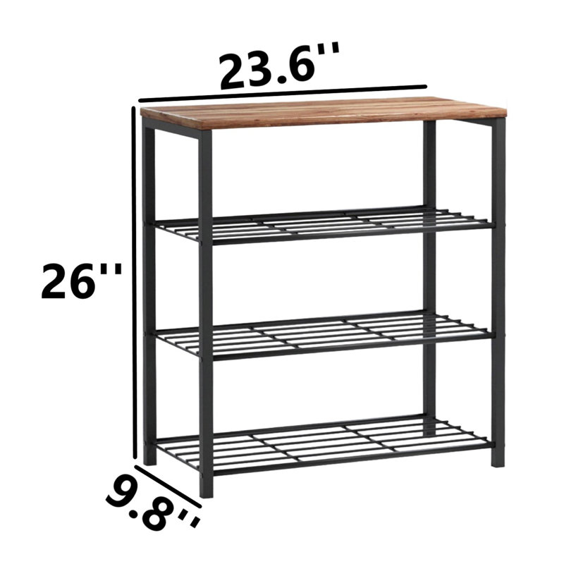 Metal Frame 4 Tiers Shoe Cabinet