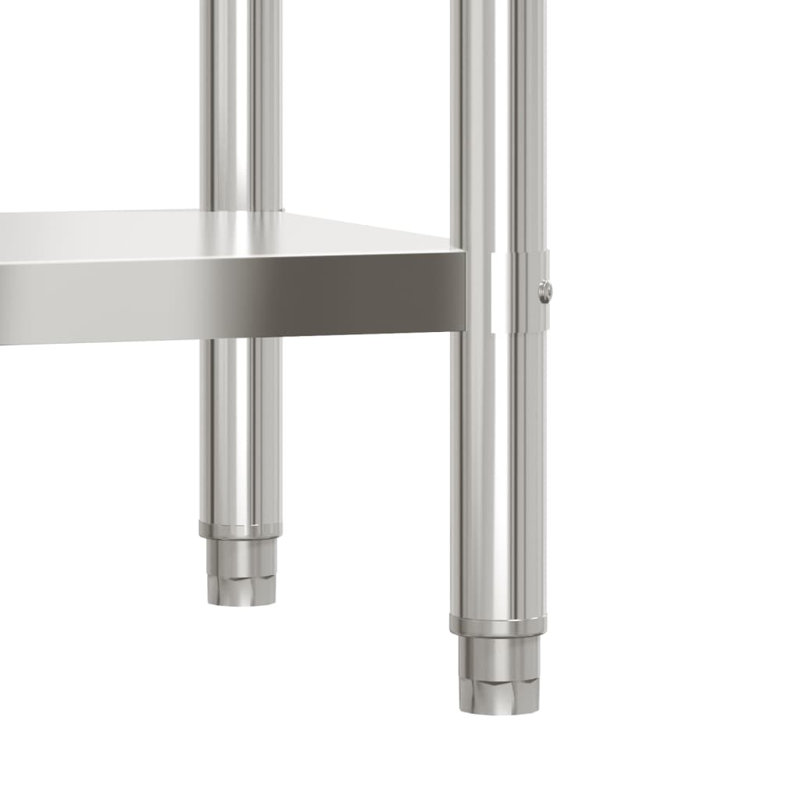VidaXL Stainless Steel 21.7'' L x 11.8'' W x 33.5'' H Work Table