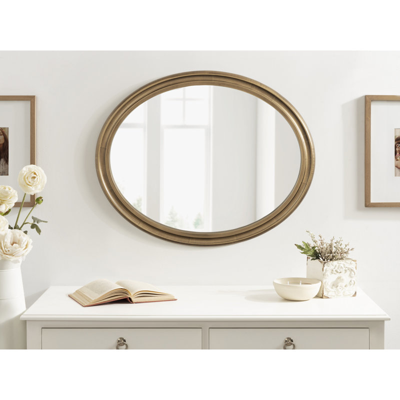 Jorah Solid Wood Flat Mirror, Gold