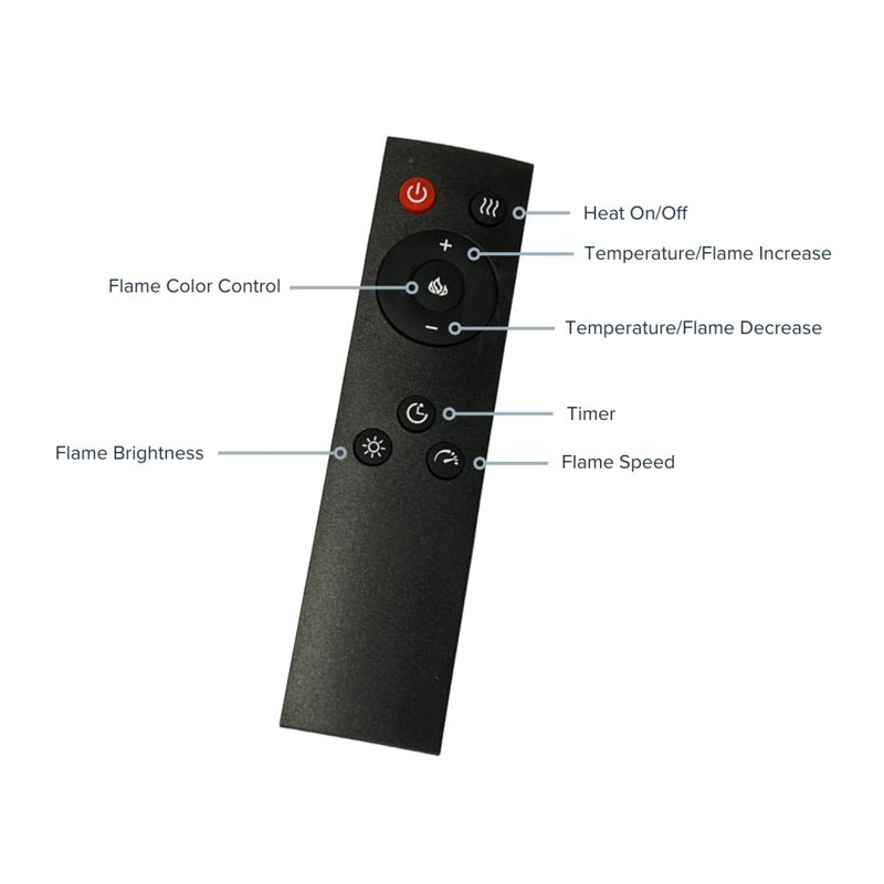 Electric Smart Fireplace with Heat, 23-Inch