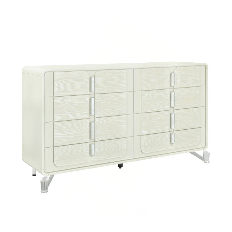 Commode avec poignées alignées et finition à panneau lisse