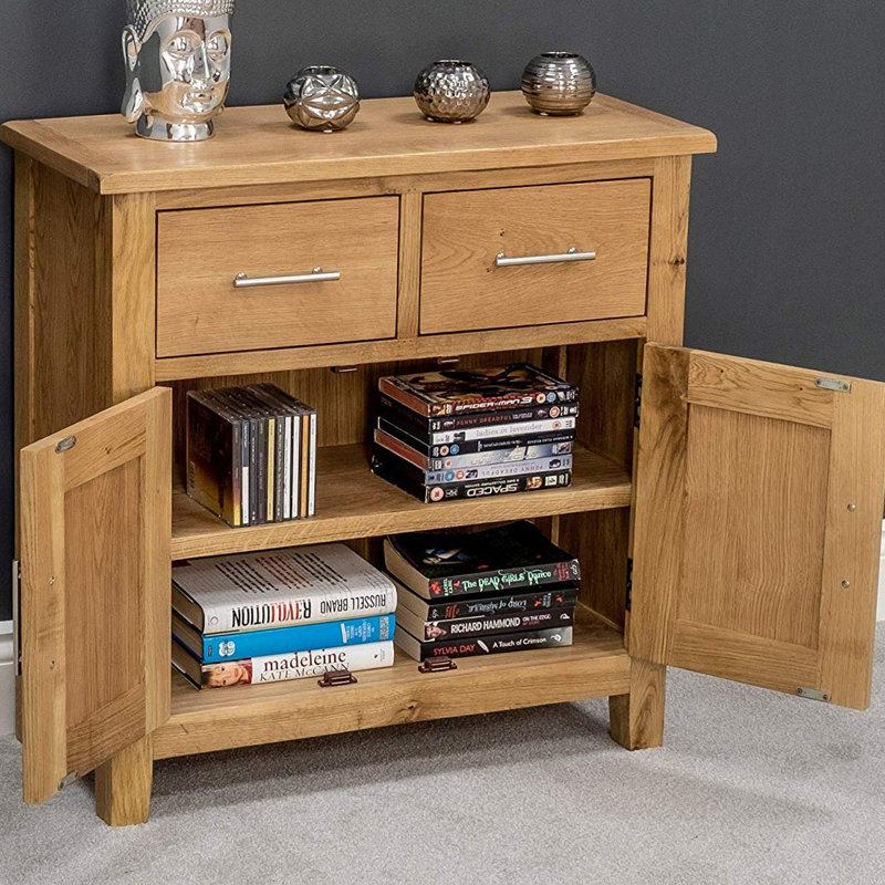Enola Solid Wood 2 - Door Rectangle Accent Cabinet, Natural