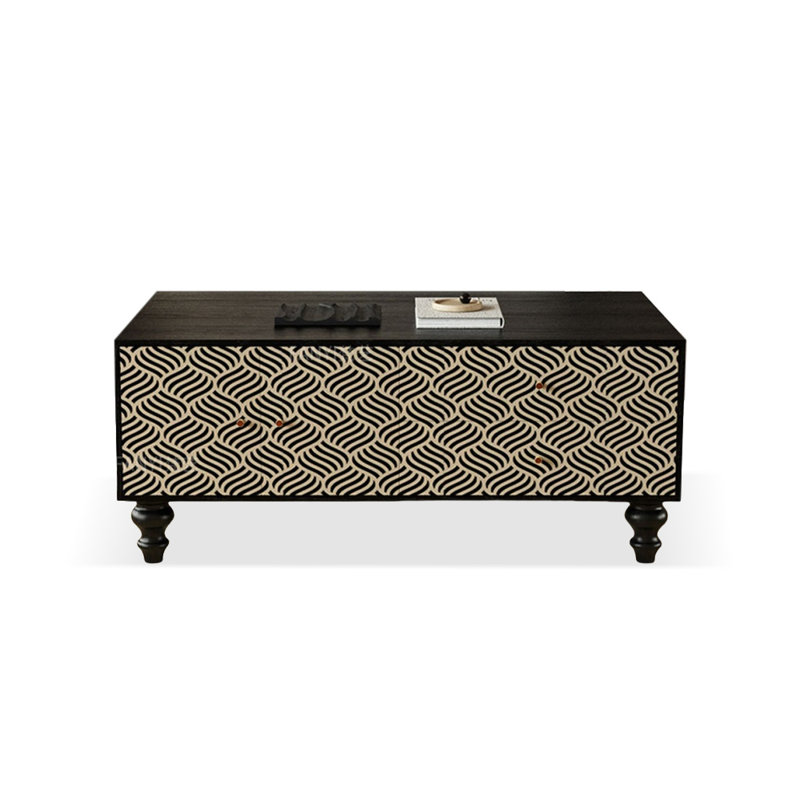 Table basse rectangulaire en bois massif 47,24 po