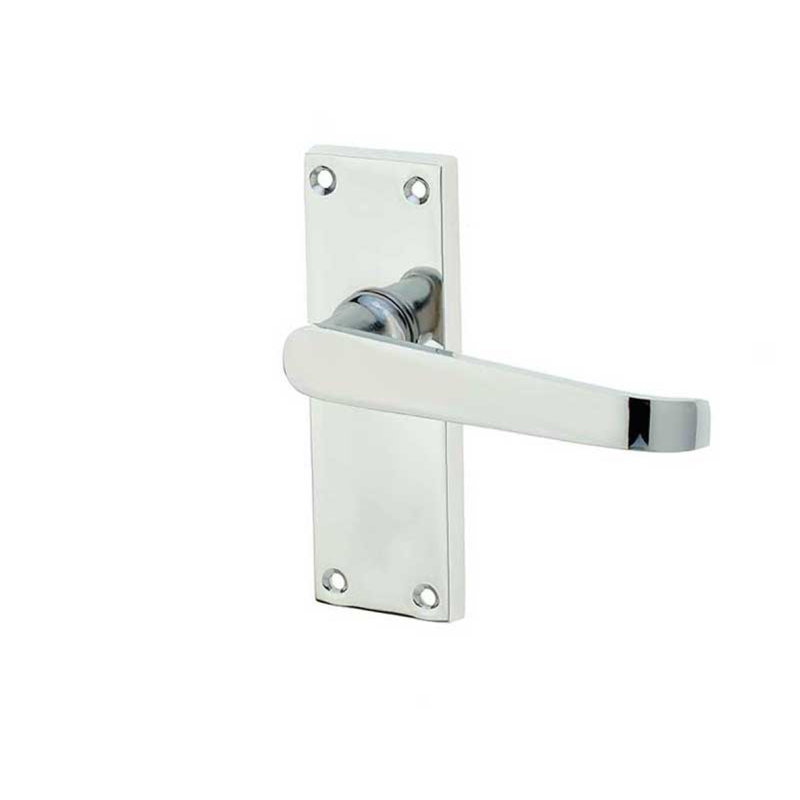 Victorian Straight Door Handle, Polished Chrome