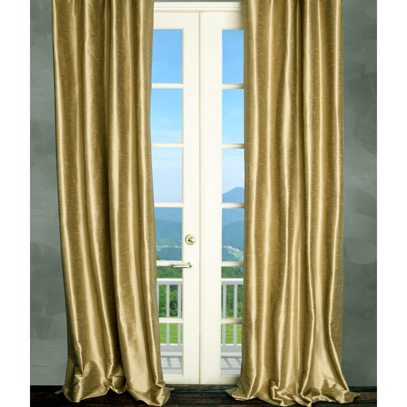 Shelburne Semi Sheer Curtain Single Panel, 50" W x 96" L, Antique Gold