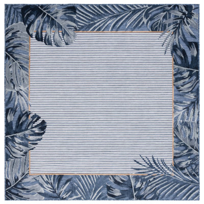 Adheesh Floral Ivory/Navy/Yellow Indoor / Outdoor Area Indoor/Outdoor Area Rug