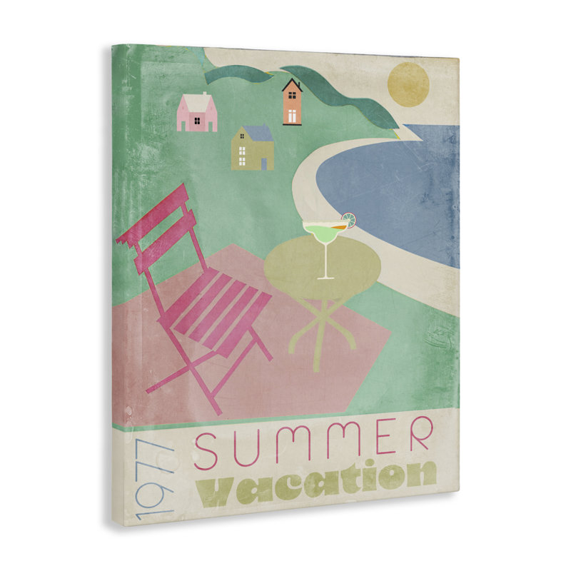 Toile Retro Summer Holiday, conception par Annabelle Hall, H 20 po x l 16 po