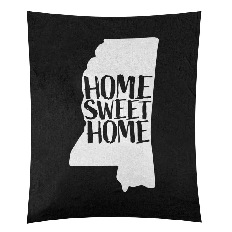 Tapisserie murale Home Sweet Mississippi, H 60 po x l 51 po, Noir