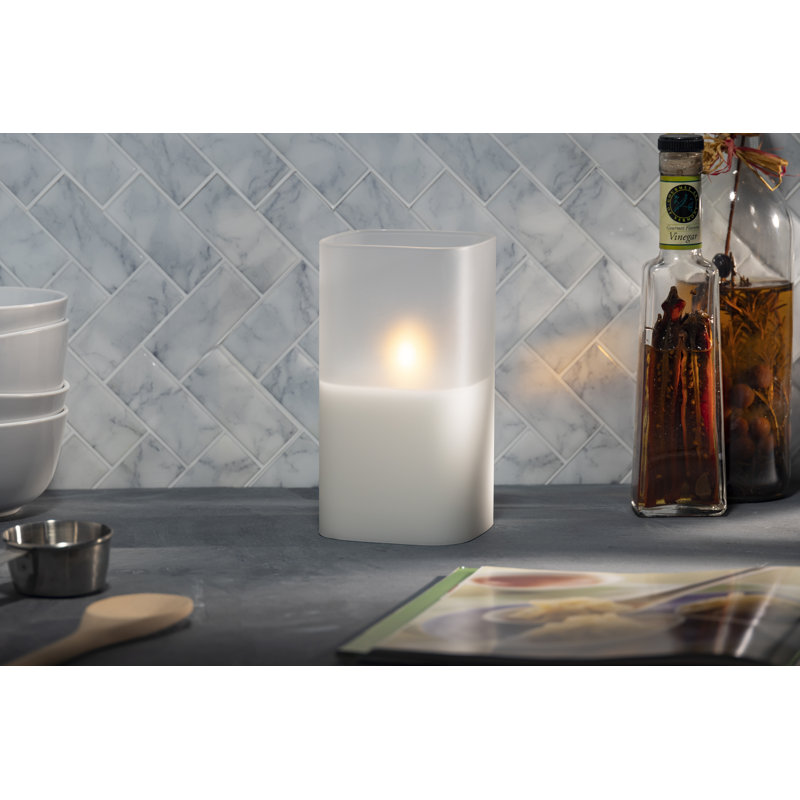 Heyko Unscented Flameless Candle, 7" H x 4" W x 4" D