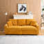 Velours côtelé orange de 80 po, trois sièges, escamotable, inclinable et pliable, porte-gobelet et coussins pour une retraite sophistiquée à trois avec une atmosphère détendue-1773250707