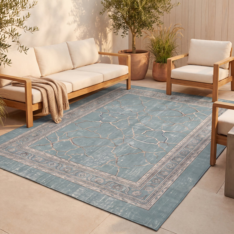 Tapis Vaughn moderne à poils courts, style aquarelle abstraite, bleu sarcelle, beige, gris, brun et blanc, lavable en machine, antidérapant, pour intérieur et extérieur, adapté aux animaux domestiques, idéal pour le salon, la chambre, la salle à manger, l'entrée, le couloir ou le bureau.