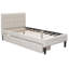 Lit simple tapissier beige avec 2 tiroirs - Strong & Style Design