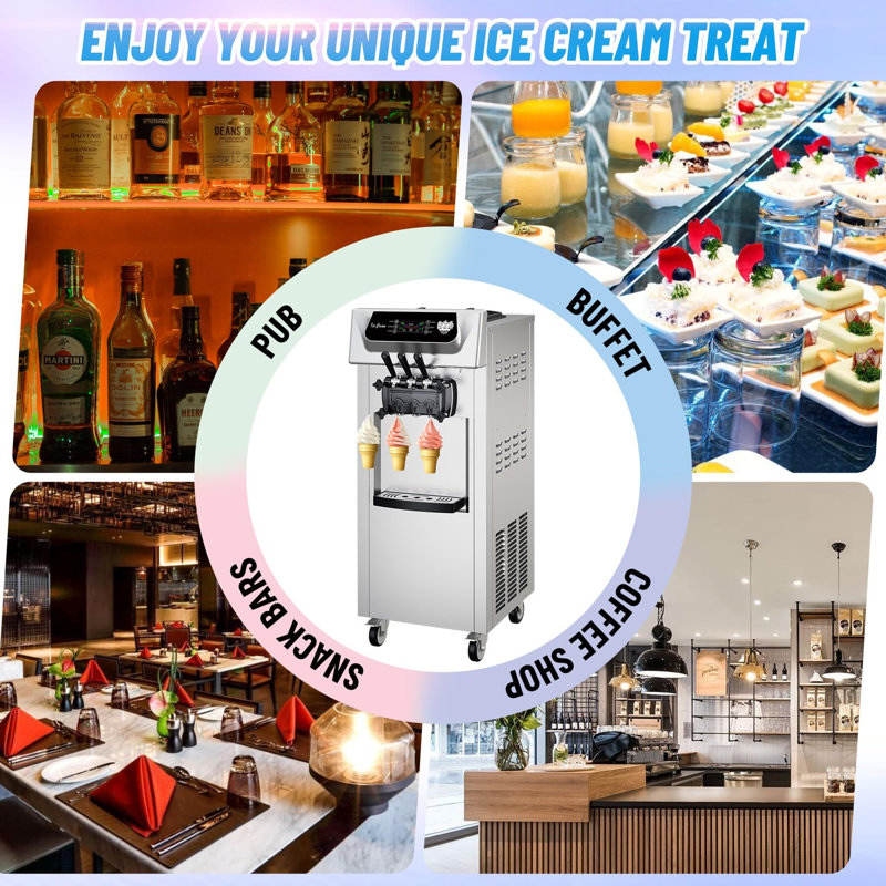 Machine à crème glacée 2 + 1 2200W