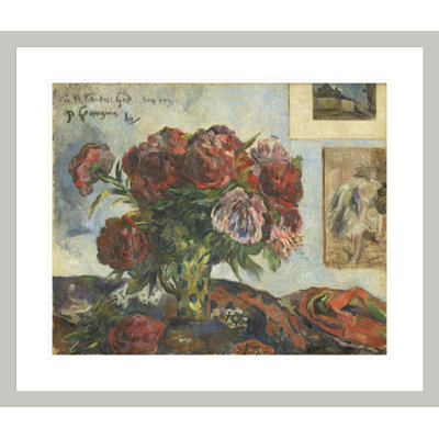 Nature morte avec pivoines par Paul Gauguin - Estampe numérique encadrée