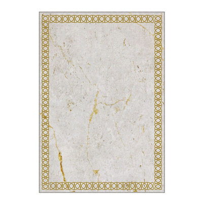 Premium Woven Carpet, 3.3 x 4.6 Feet | 100% Polyester, 740 g/m² | Non-Slip Felt Dot Underside, Machine Washable at 86°F, 0.16 Inch Pile Height | Stylish Digital Print, Easy to Clean, Perfect for Any Room