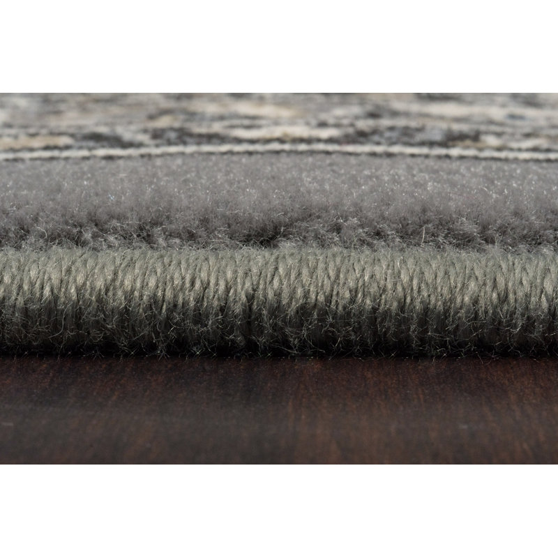 Tapis oriental gris / crème Attell, Ovale 2 pi 7 po x 4 pi 7 po