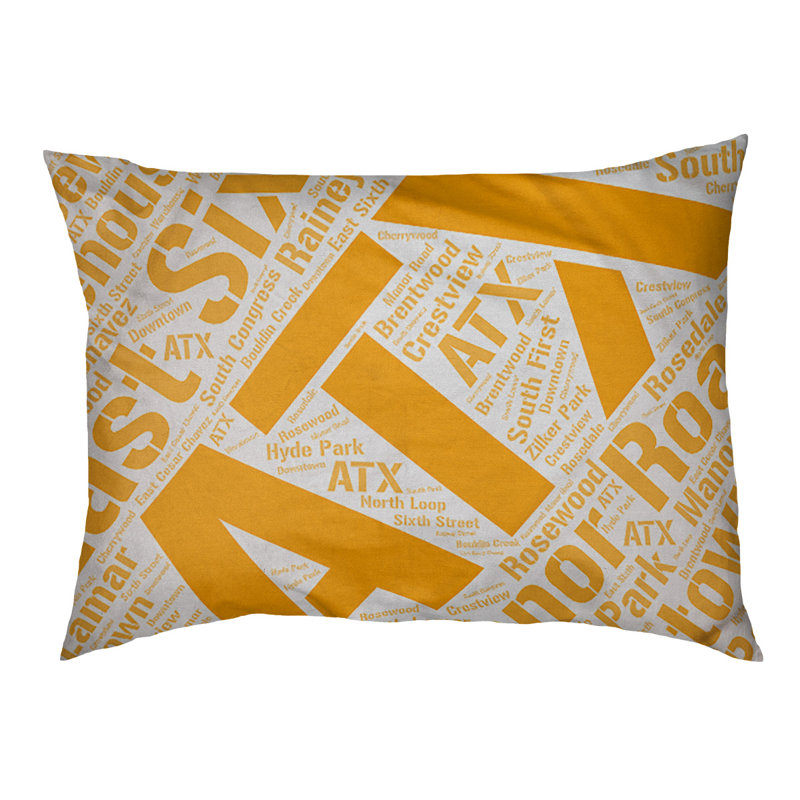 Coussin de chien « districts », Très grand (H 17 po x l 50 po x P 40 po), Orange, Austin