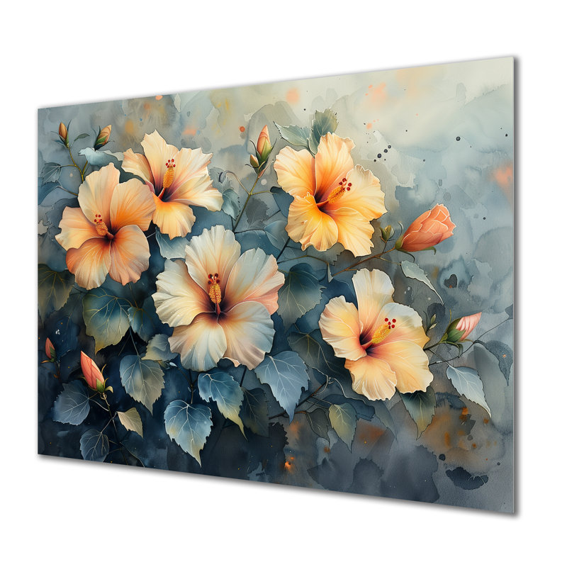 Stanislas - décoration murale hibiscus, H 24 po x l 32 po x P 1 po, Métal